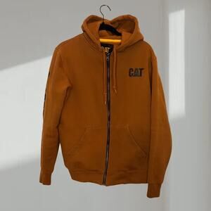 CAT Zip-Up Hoodie – Men’s Medium (Carhartt-Brown / Workwear Style)